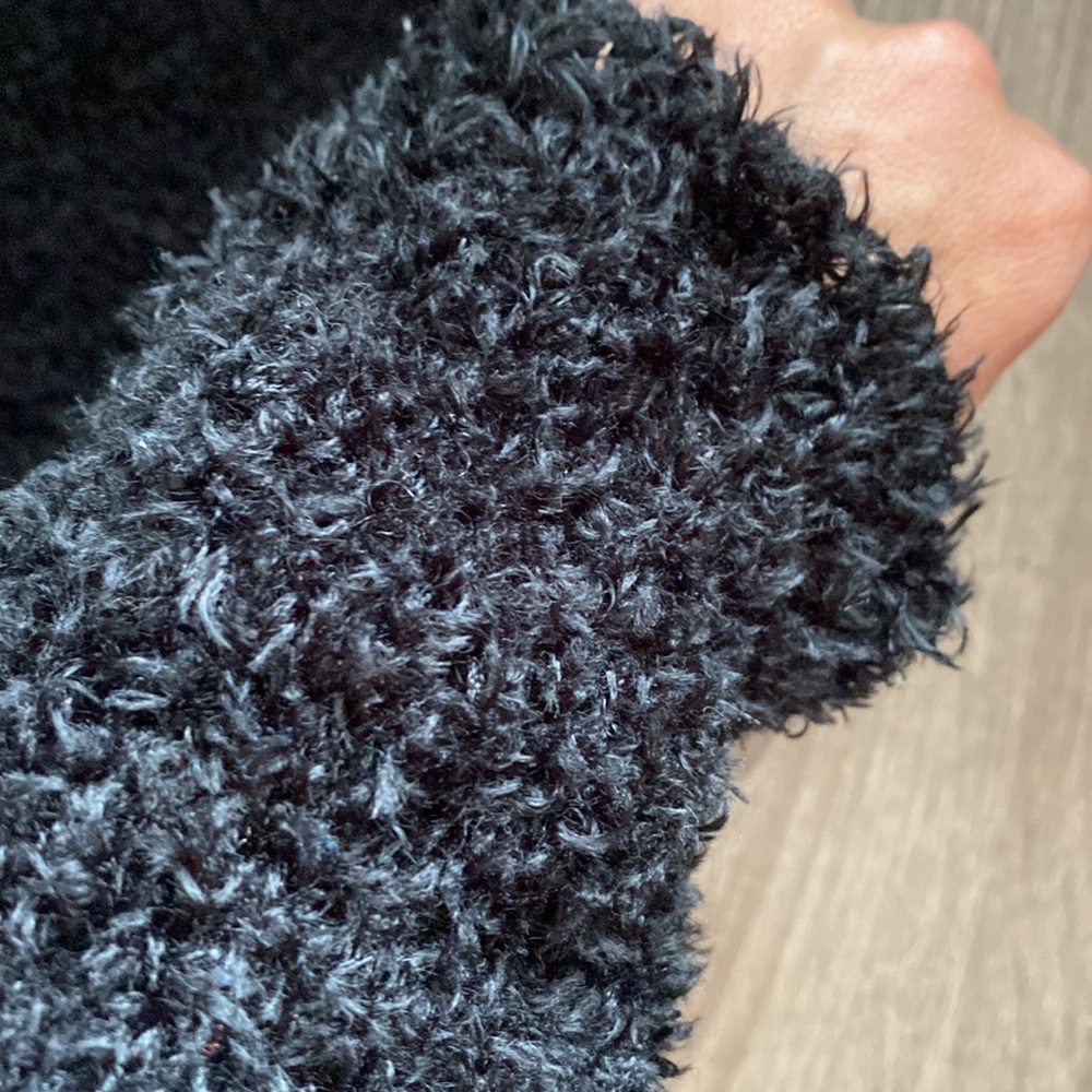 Black Faux Fur Leg Warmers Halloween Costume - Picture 3 of 4
